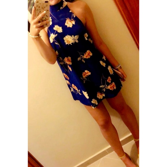 🌸 “Flower Power” Halter Bow Tie Print Swing Dress - Picture 8 of 16